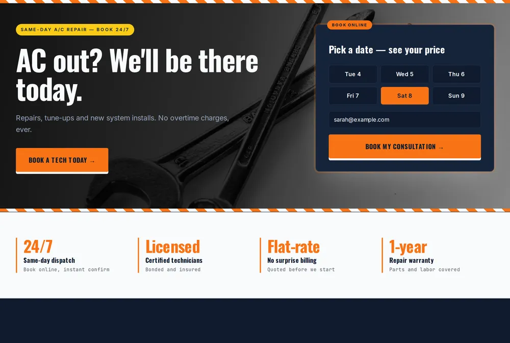 Mesa HVAC — hvac website design