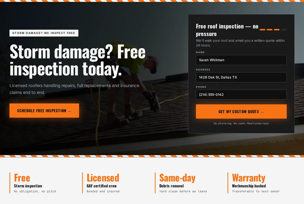 Summit Roofing — roofing website design
