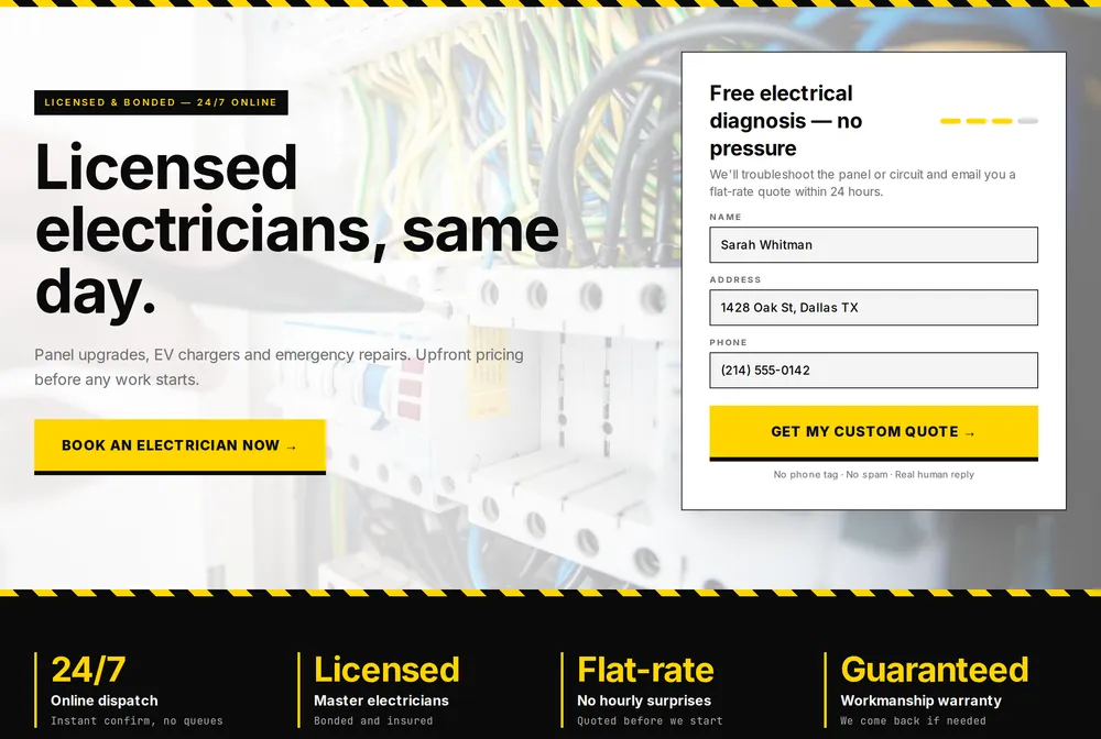 Voltcraft Electric — electrical website design